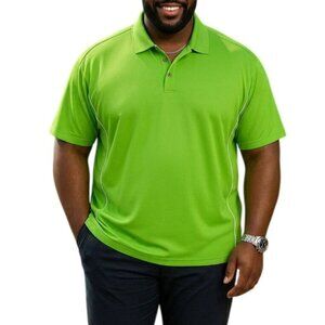 Grand Slam Mens Size XXL Polo Shirt Short Sleeve Green White Piping Top